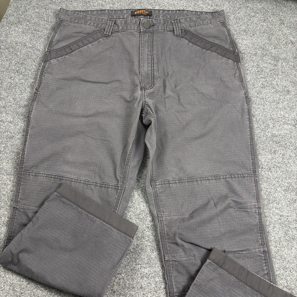 Ridgecut Toughwear Pants Men's 42x30 Double‎ Knee Carpenter Ripstop Canvas Gray